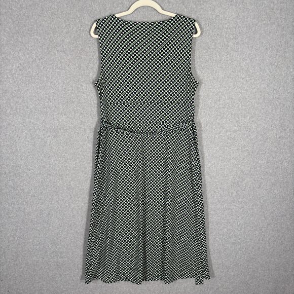 Talbots Dress Medium Midi Green Slinky Knit Cowl Flowy Career Church 50s Mod 60s - Picture 10 of 13